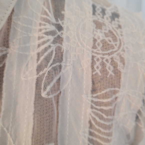 POL Sheer Lace & Twill Mixed Jacket/Top, NWT, Creamy Ivory - STUNNING STATEMENT! - Picture 6 of 13